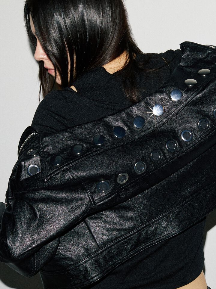 Jacket with eyelets - women's jackets - Black | Sisley image number 8